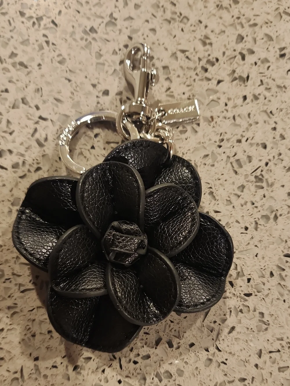 Coach Style Black Flower Keychain & Charm